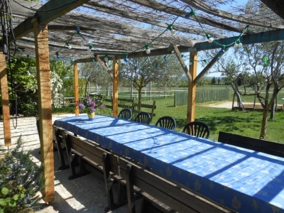 A table entre amis sous la Pergola