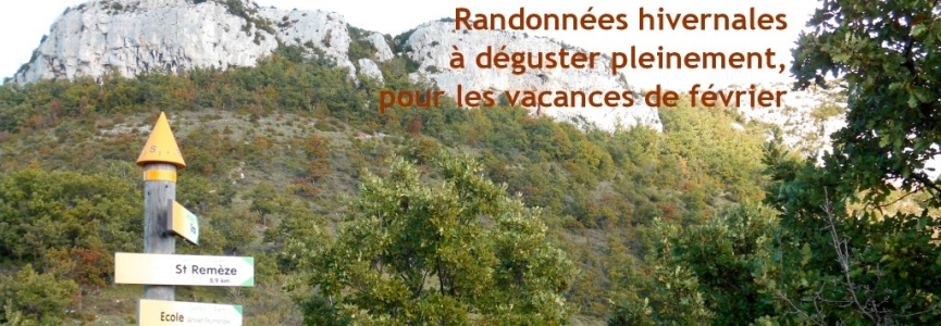 randonnée hivernale en Ardèche au pied de la dent de Retz